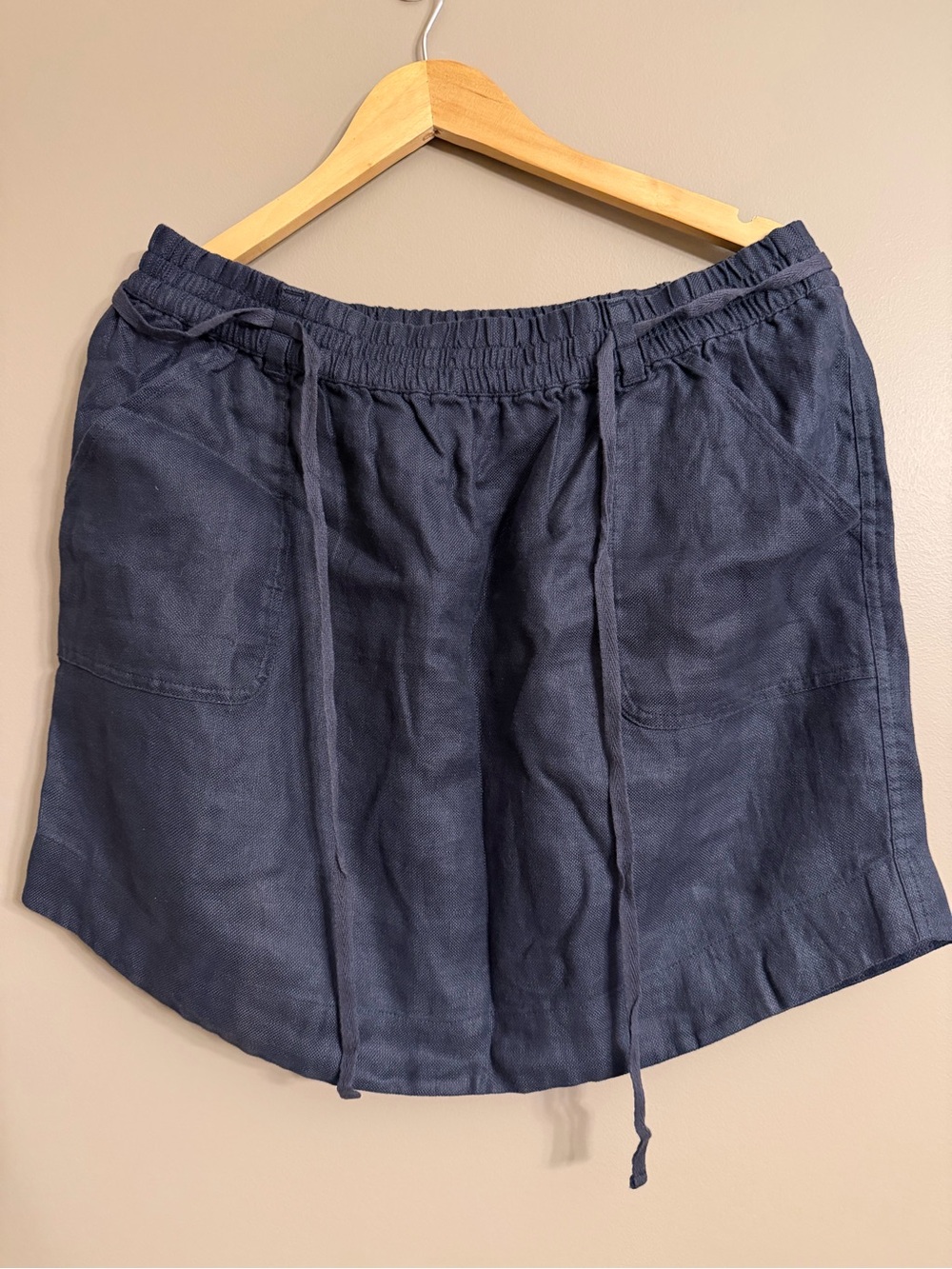 LOFT Navy Drawstring Mini Skirt with Pockets